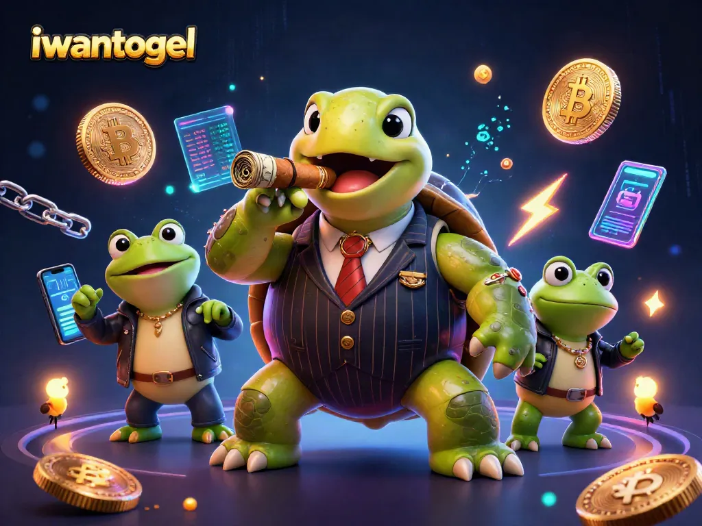Engage with iwantogel's exciting casino experience featuring unique characters and vibrant blockchain elements.