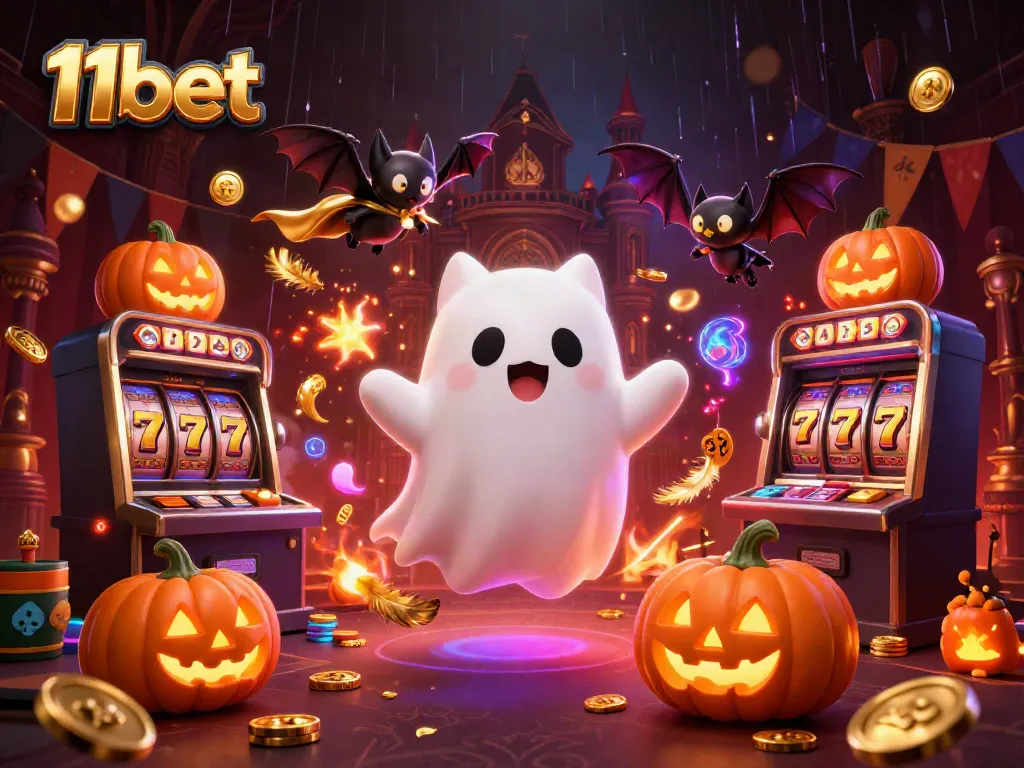 Join the adventure with 11bet’s friendly ghost cat in a vibrant casino world, filled with thrilling games.