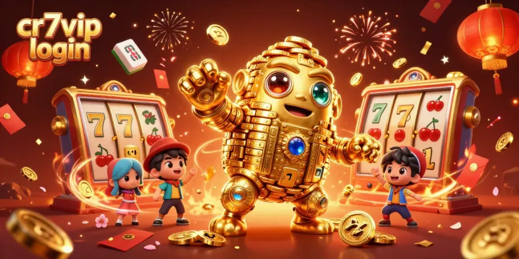 Gaya bermain dengan login CR7VIP dari karakter golem emas dan banyak elemen kasino yang meriah