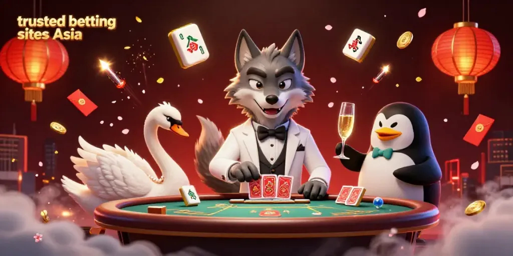 Experience trusted betting sites Asia with a lively 3D casino scene featuring stylish characters and dynamic elements.
