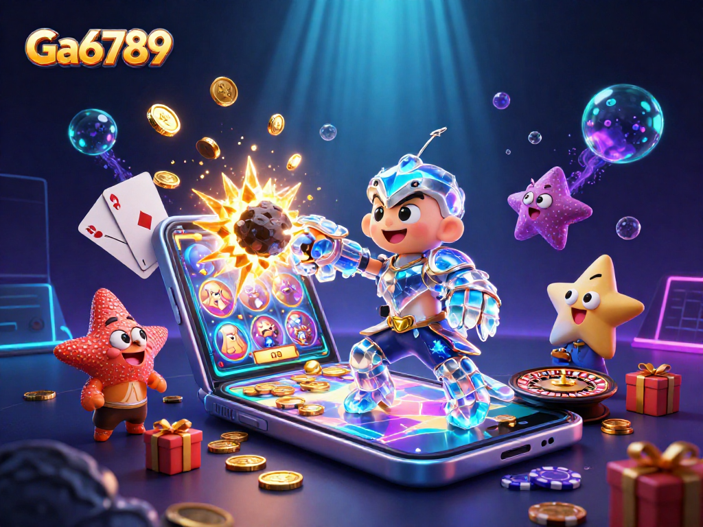Ga6789 showcases an exciting 3D casino scene with vibrant characters and rich details.