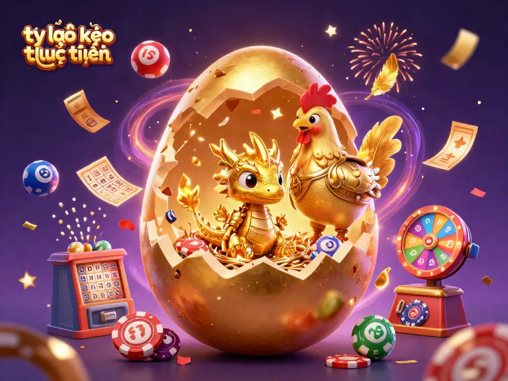 Experience the excitement of tỷ lệ kèo trực tuyến with a golden dragon and vibrant casino elements!