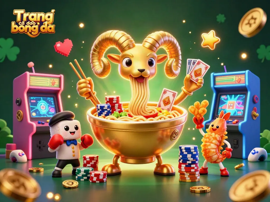 Bet on Trang cá độ bóng đá with vibrant 3D characters, casino elements, and a dynamic gaming scene.