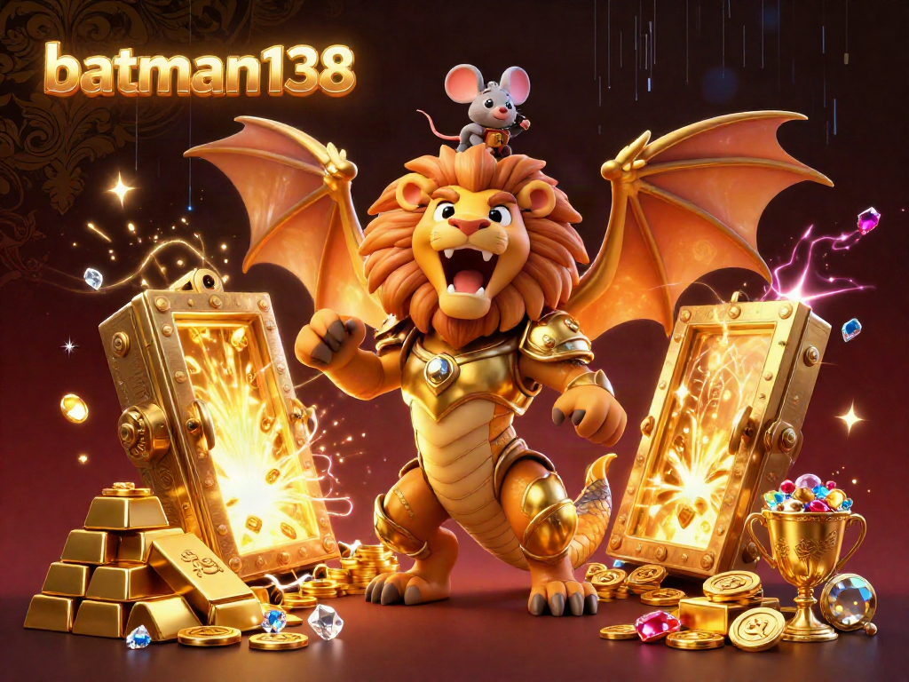 Experience thrilling winnings with batman138 in this vibrant, rich casino scene filled with treasures.