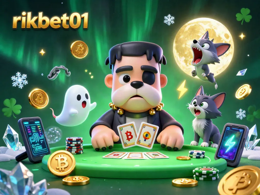 Experience thrilling gaming action with rikbet01 at an exciting 3D casino scene featuring vibrant characters and crypto elements.