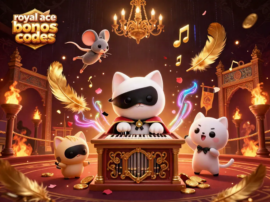 Experience thrilling royal ace bonus codes with an acrobatic mouse in a dazzling casino scene.