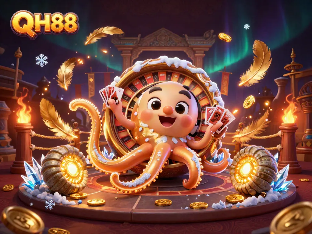 Engage with QH88's thrilling casino experiences featuring a giant nautilus and glowing ammonites.