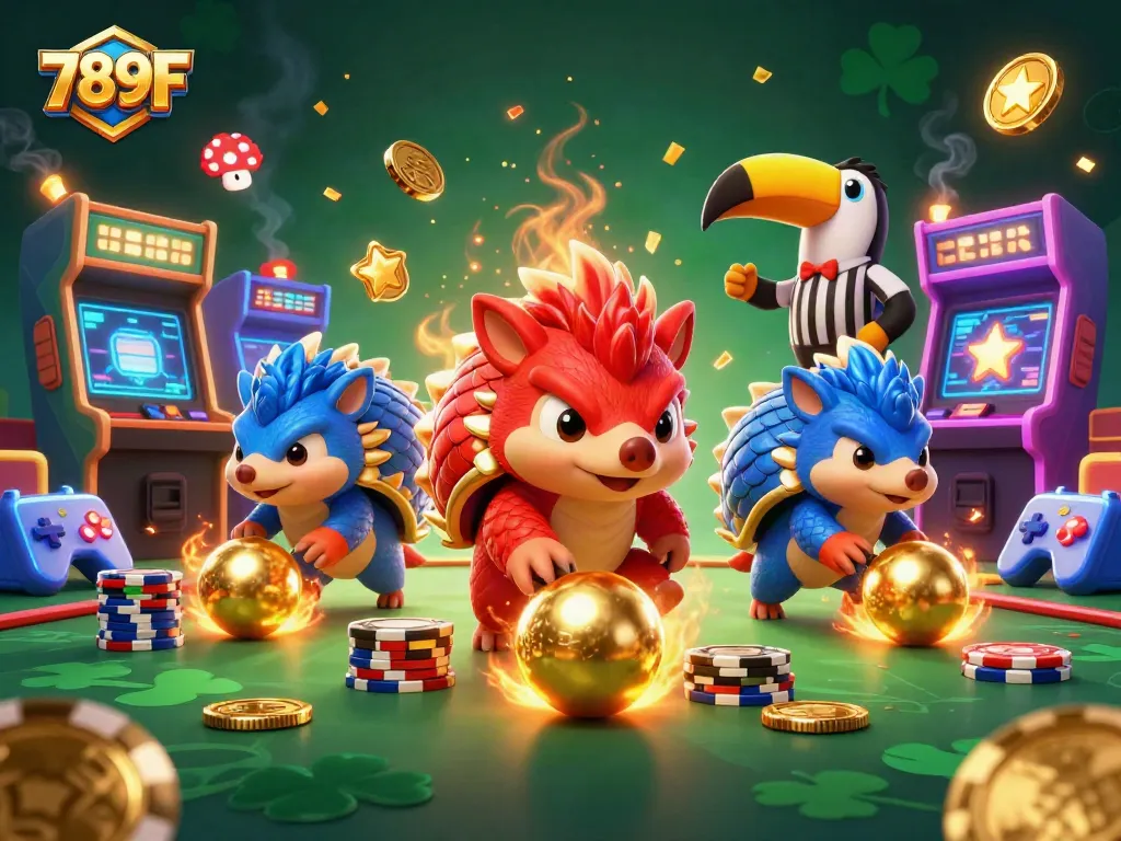 Experience the thrill of 789F with rivals battling over poker chips in a vibrant casino scene.