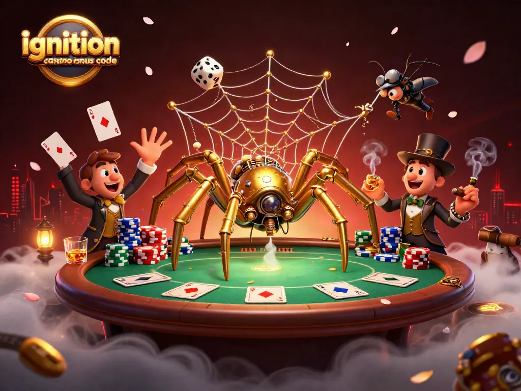 Explore the ignition casino bonus code while engaging in high-stakes poker with a detailed 3D illustration.