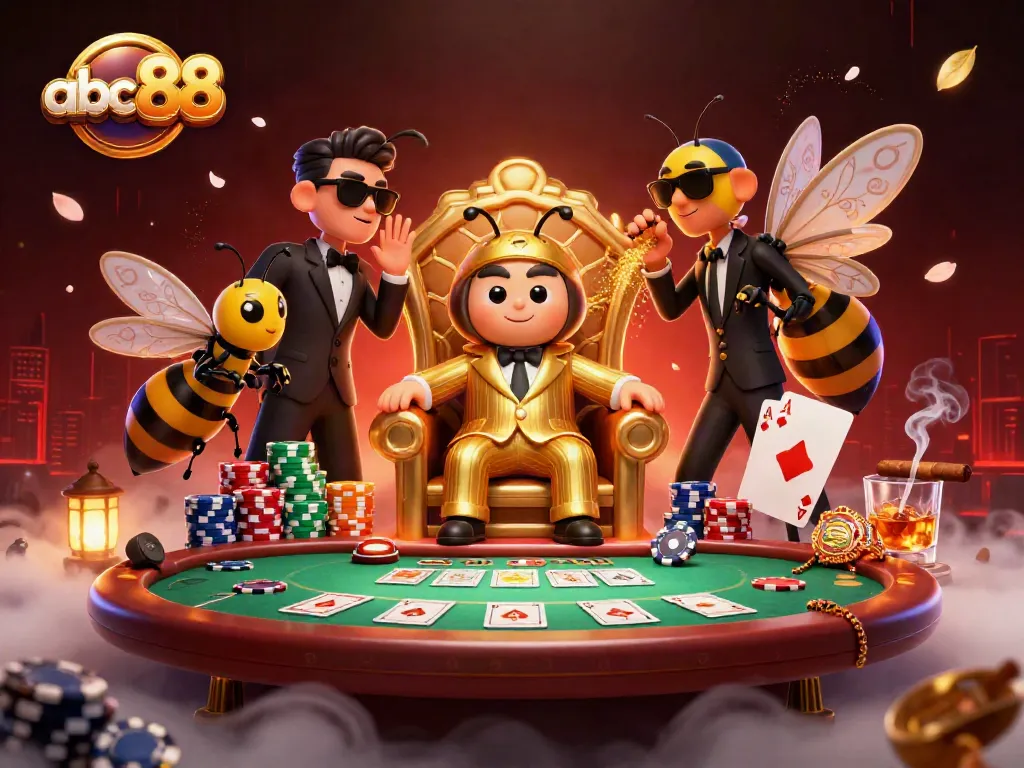 Experience the excitement of abc88 with a colorful casino scene featuring a bumblebee mob boss and vibrant game elements.