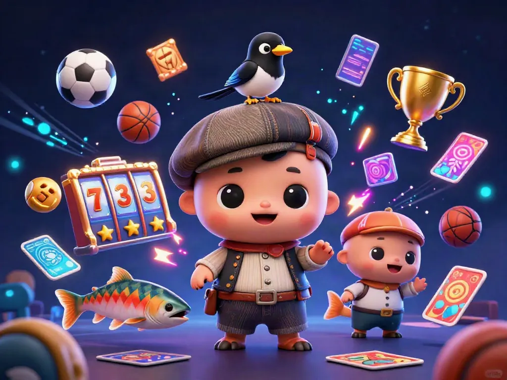 Experience the excitement of situs qq88bet with dynamic 3D cartoon characters and casino elements.