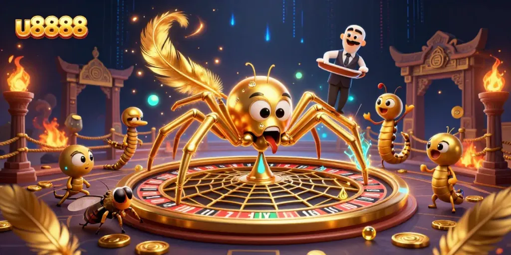 Engage in thrilling casino action with u8888, featuring a golden web roulette experience.