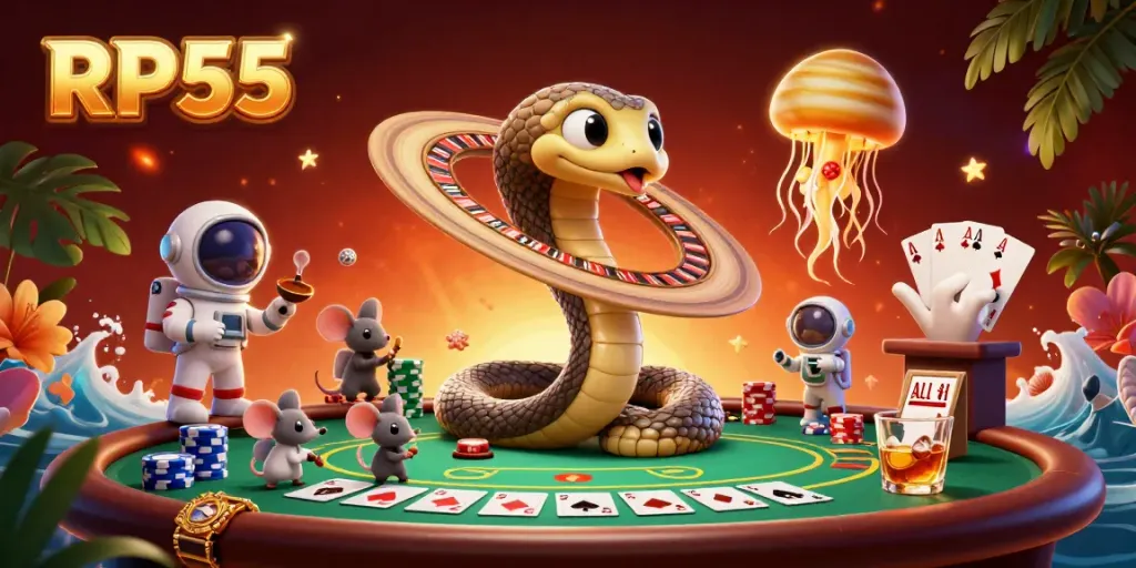 Engage in thrilling gameplay with RP55 as animated astronaut mice place bets on a cosmic roulette.