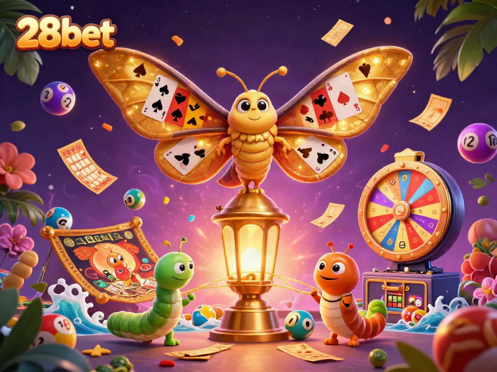 Experience thrilling gaming adventures with 28bet's vibrant casino scenes and gameplay elements.
