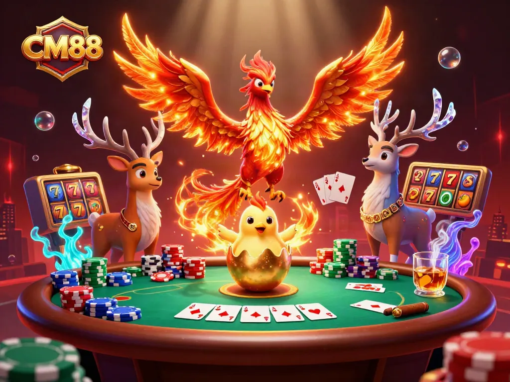 Experience the thrill of gambling with CM88 in a captivating casino scene featuring rich visuals.