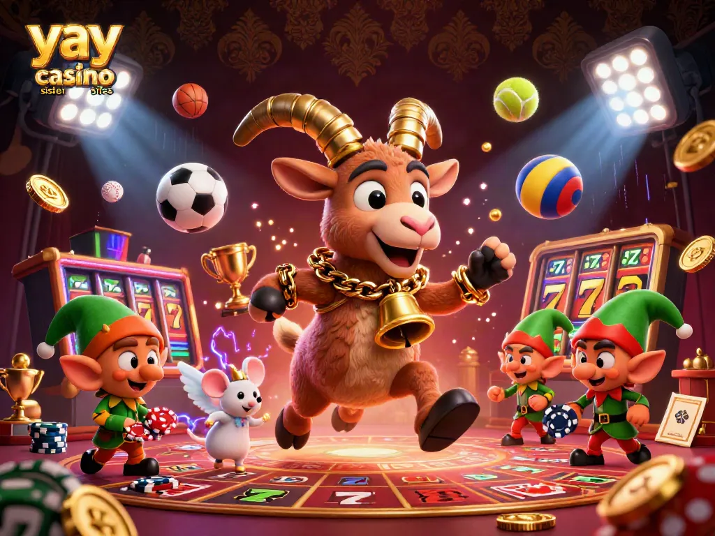 Engage with yay casino sister sites featuring Krampus and festive elements in a vibrant casino scene.