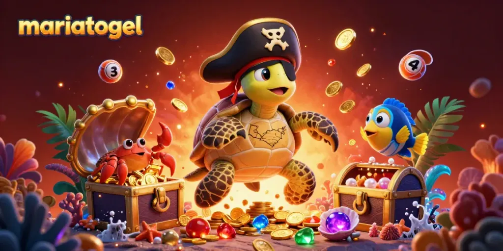 Participate in the thrilling world of mariatogel with this vibrant underwater lottery scene featuring engaging characters.
