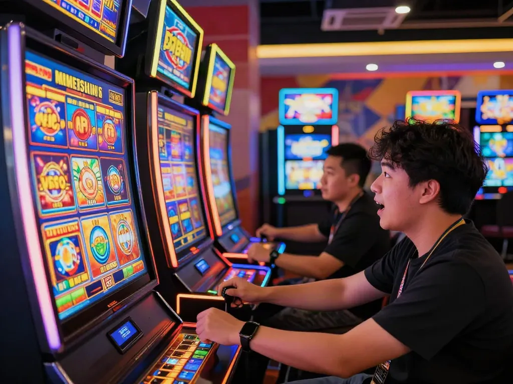 Player enjoying slot resmi with engaging graphics and vibrant casino atmosphere.