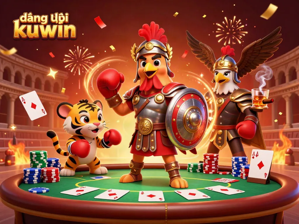 Experience exciting gameplay with đăng ký kuwin as a vibrant rooster gladiator inspires action.
