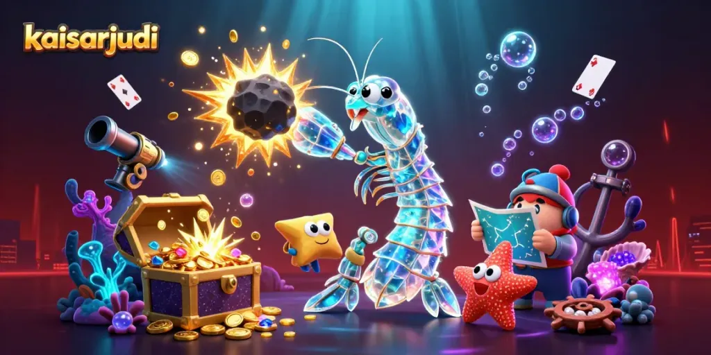 Engaging kaisarjudi scene with galactic characters amidst exploding treasures in a vibrant casino world.