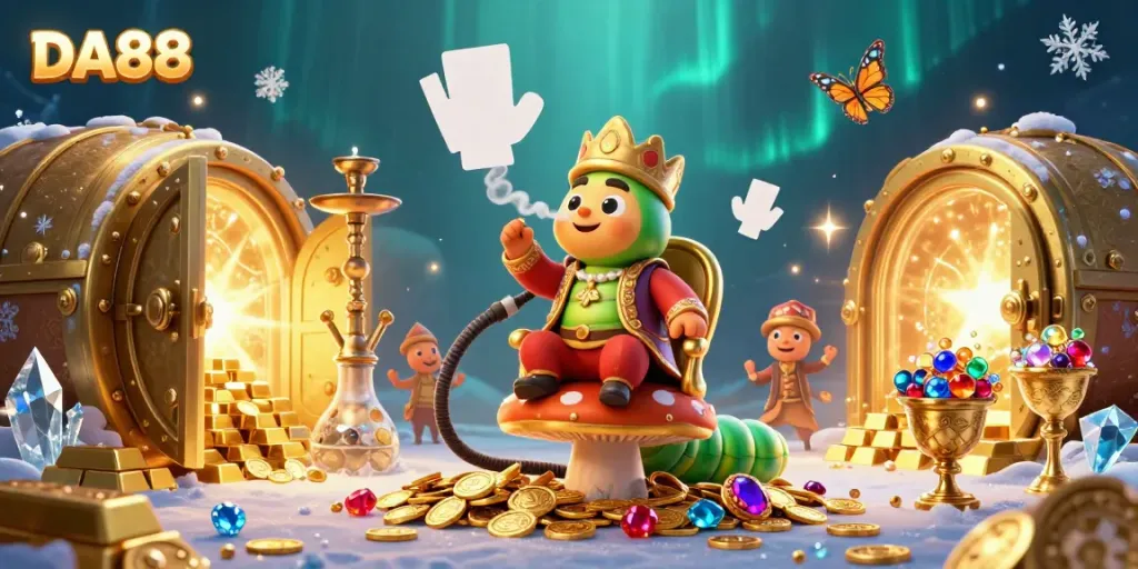 Engage with DA88 by enjoying a vibrant casino atmosphere featuring a unique hookah-master character.