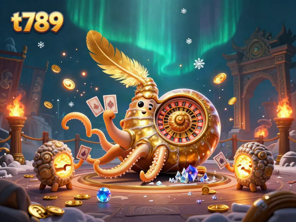 Engage with exciting t789 gaming action featuring a dynamic giant nautilus and golden elements.
