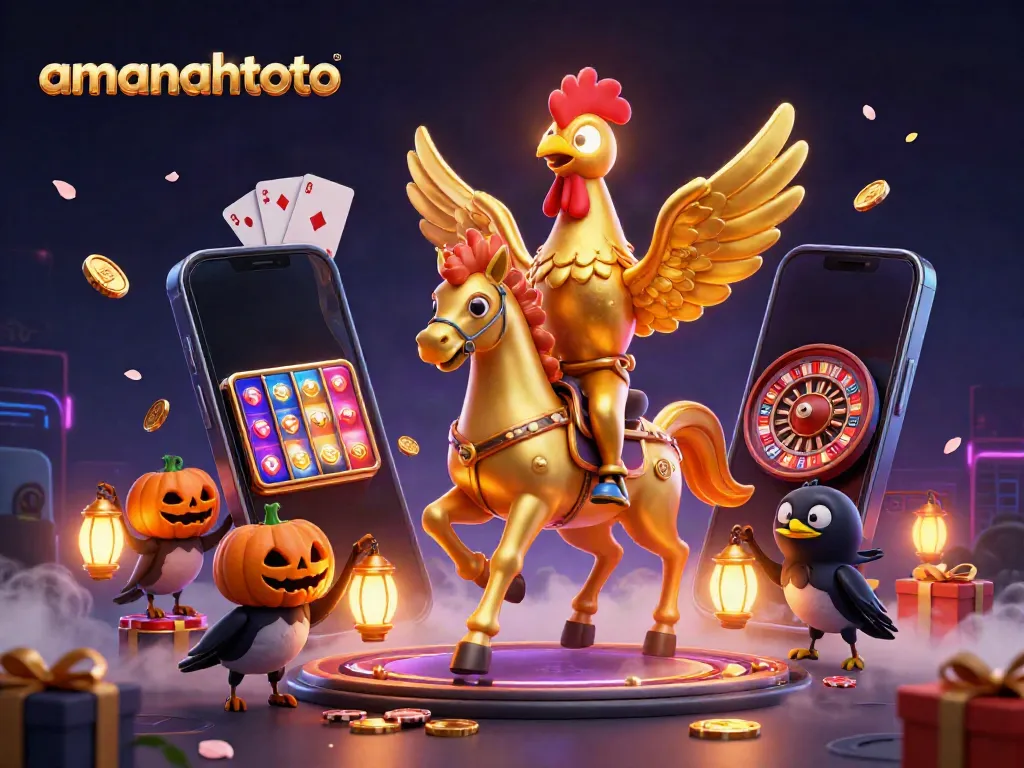 Mainkan amanahtoto sambil menikmati slot di kasino malam yang penuh warna dan suasana.